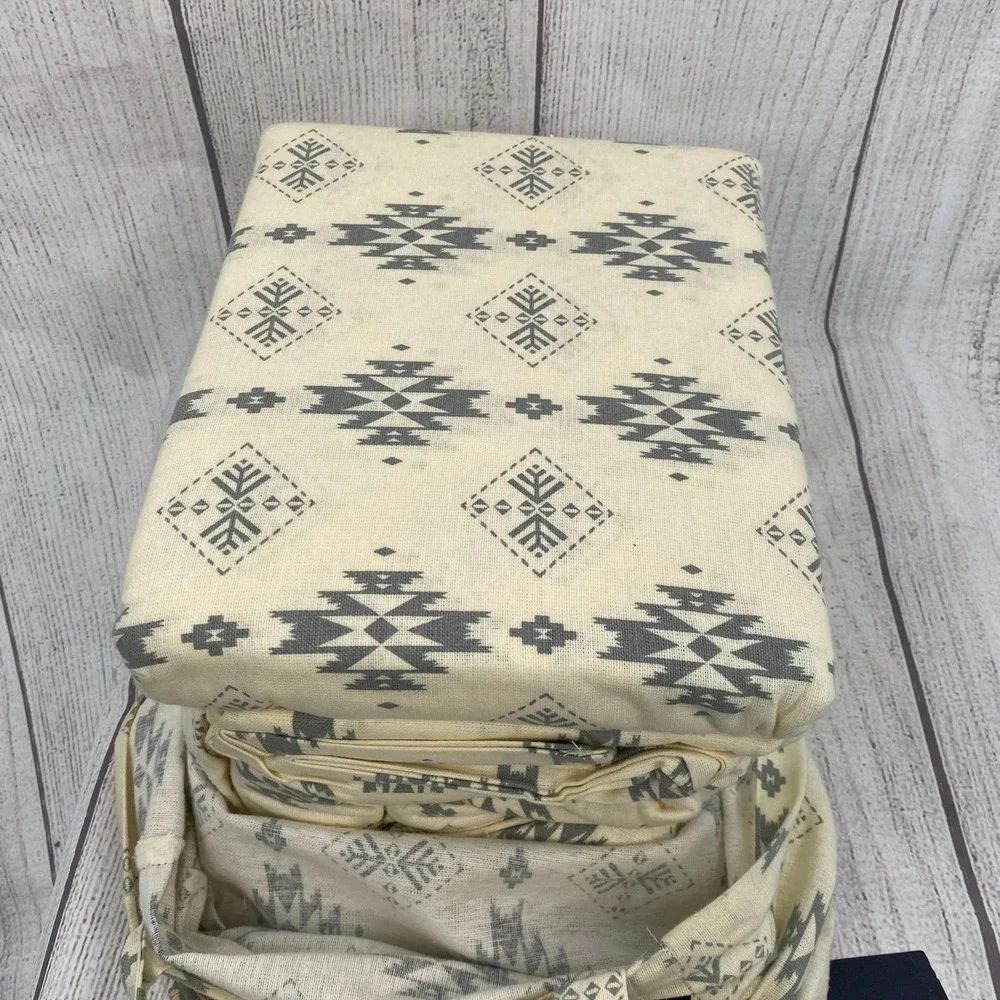 Pendleton Flannel Sheet Set King Ivory Grey Geometric Cotton Cozy Rustic Lodge